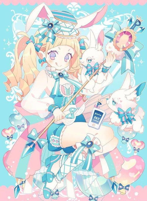 人物绘画,蓝色系可爱的卡通动漫女孩,细节画的超棒
