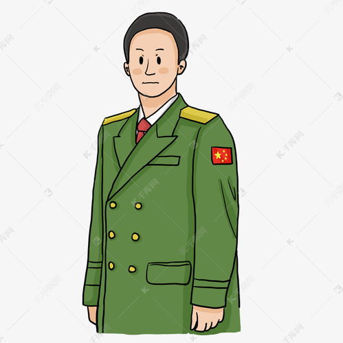 国庆节穿军装的男军人卡通插画素材图片免费下载千库网