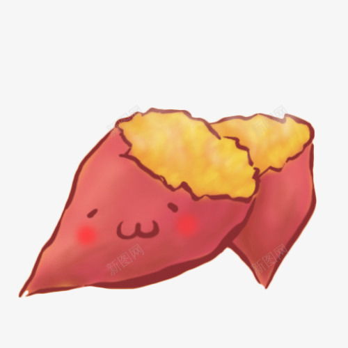 卡通手绘微笑的烤红薯插画设计元素免抠png设计图片免费下载页面网页平面电商创意素材红薯素材