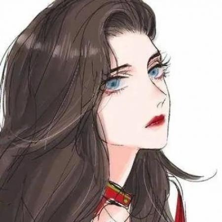 手绘女生动漫头像,冷酷系的女主角