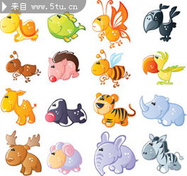 各类卡通小动物矢量图