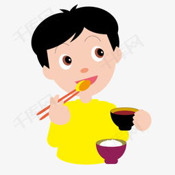 吃饭喝汤的黄衣服小男孩素材图片免费下载高清psd千库网图片编号10385409