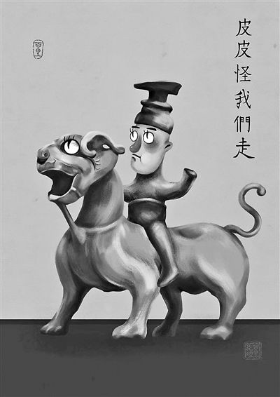 美术老师制作网红千年文物表情包创意来源于文物