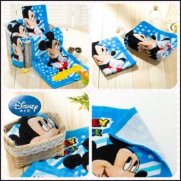 迪士尼disney卡通纯棉面巾儿童大人洗脸毛巾