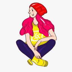 简约可爱女生手绘插画psd源文件图片素材其他格式下载动漫人物大全