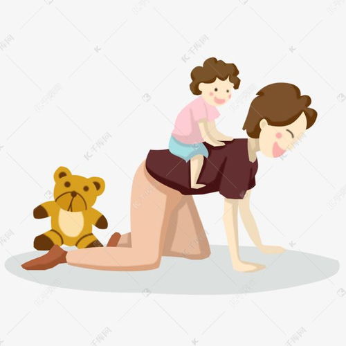 孩子骑大马亲子卡通插画素材图片免费下载千库网