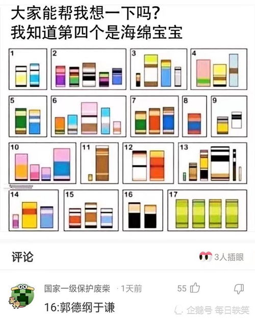 神回复大家能帮我想一下吗,我只知道第四个是海绵宝宝