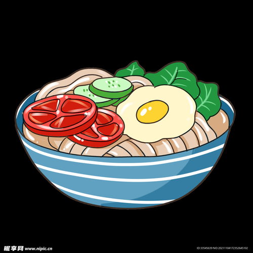卡通手绘美味冷面美食设计元素设计图