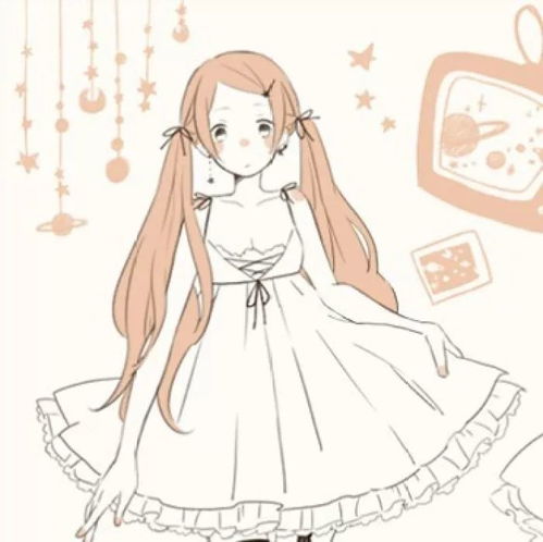 四人闺蜜卡通动漫头像插画