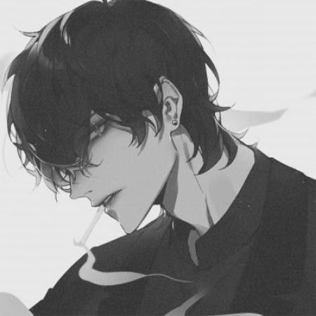 二次元动漫男生黑白头像灰色,不懂爱的人慢慢懂了