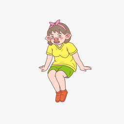 猪年卡通手绘猪坐着的女孩图片素材其他格式下载动漫人物大全