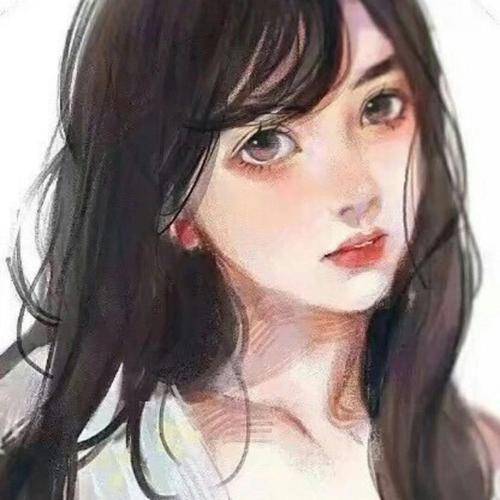 女生素描卡通头像紧皱