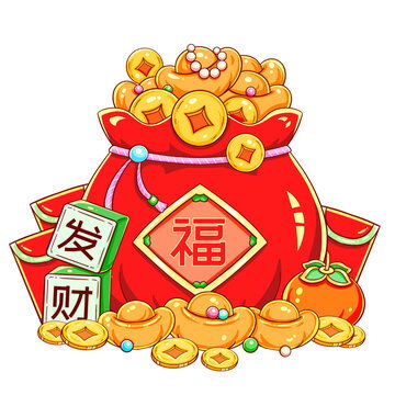 国潮龙年可爱卡通招财龙