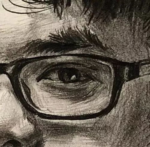教你画头颈有动态的正面男青年素描头像视频教学