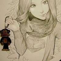 卡通人物素描头像铅笔画