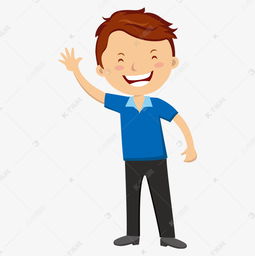 卡通手绘挥手的小男孩免抠图素材图片免费下载千库网