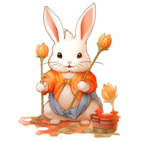 可爱c4d小兔子新年中秋手绘61兔子手绘新年