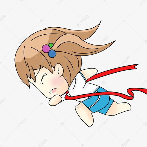 跑步简约漫画女生可爱人物冲刺百米赛跑学生女生素材图片免费下载千库网
