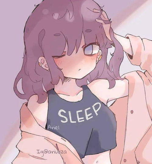 一组慵懒萌萌的少女手绘头像