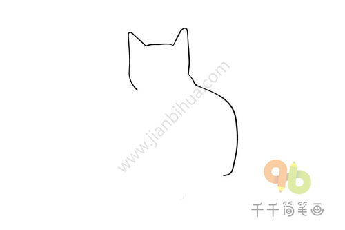 眯眼的小猫简笔画步骤图