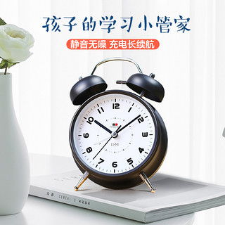 天王星telesonic闹钟简约儿童卡通床头钟创意夜光卧室小闹钟机械石英打铃钟a114714英寸