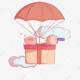 小猪送礼卡通手绘插画素材图片免费下载千库网
