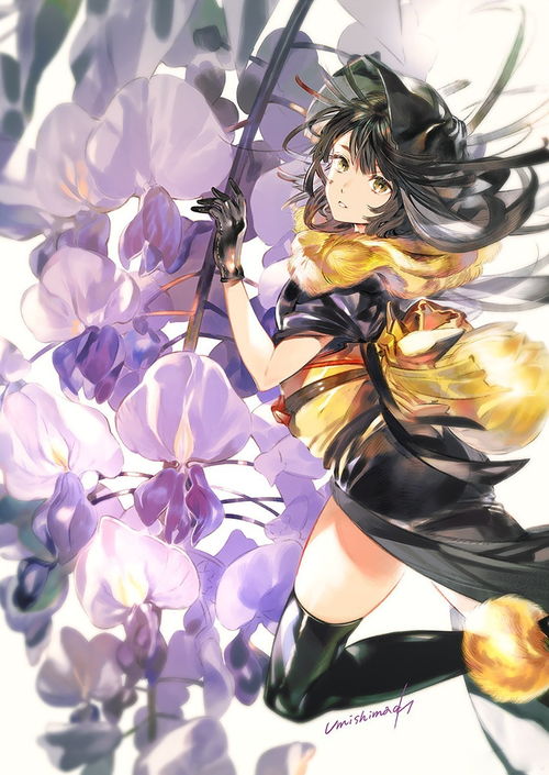 动漫少女人物插画设计,细腻的笔触将人物刻画的顾盼生姿,美极了