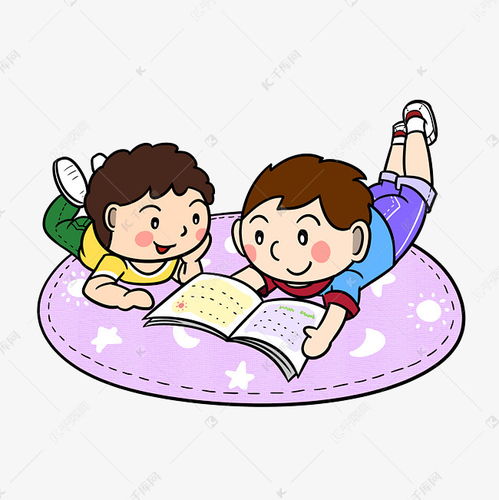 卡通读书人物儿童png透明底素材图片免费下载千库网