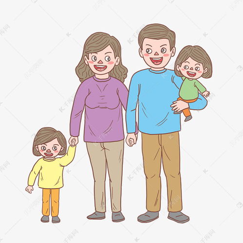 旅游一家四口手绘素材图片免费下载千库网