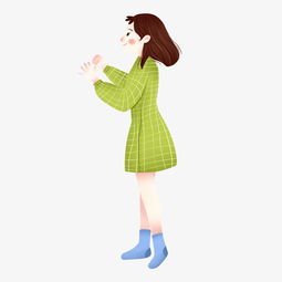 可爱秋季短发女孩手绘插画图片素材其他格式下载动漫人物大全