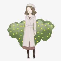 四季穿搭浅色风衣女孩插画图片素材其他格式下载动漫人物大全