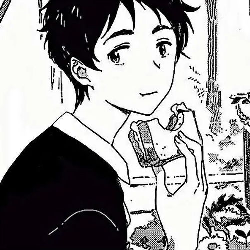 素描风黑白动漫男头