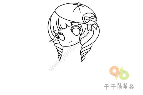 呆萌的动漫女孩简笔画
