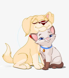 卡通手绘可爱狗猫情侣素材图片免费下载高清卡通手绘psd千库网图片编号5796329