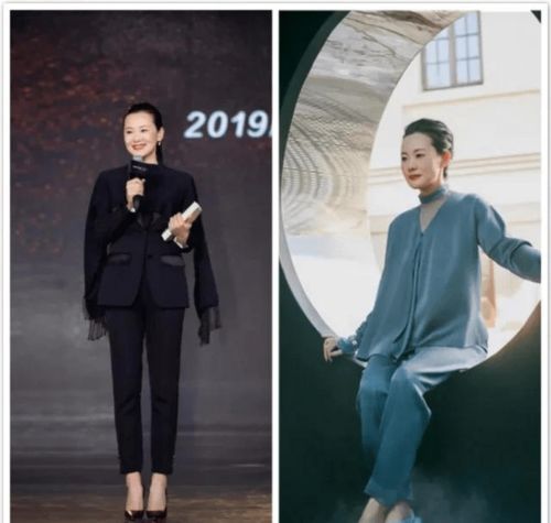中年女人怎么穿身材走样不可怕看看50岁的咏梅,优雅大方西装外套条纹
