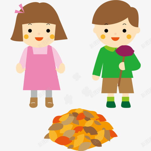 卡通可爱小男孩和女孩吃烤红薯插落叶元素免抠png设计图片免费下载页面网页平面电商创意素材红薯素材