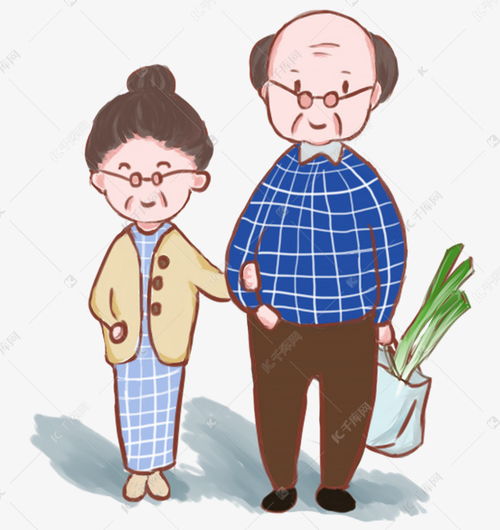 老爷爷老奶奶幸福生活一起买菜卡通插画素材图片免费下载千库网