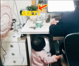 男子过年在家打lol,却被2岁女儿强制关机,他的表情太搞笑