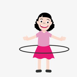 手绘转呼啦圈的女孩矢量免抠图图片素材其他格式下载动漫人物大全