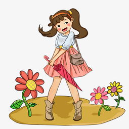 手绘女孩拿雨伞人物插画图片素材其他格式下载动漫人物大全