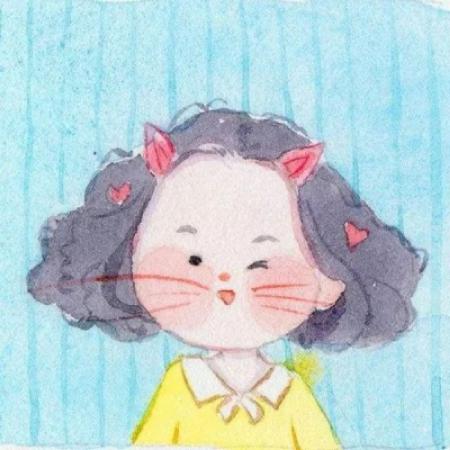 手绘萌娃卡通头像,萌娃快乐的女孩子