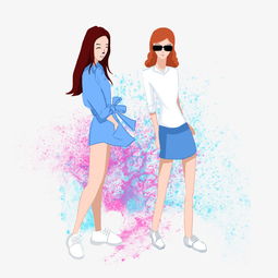 卡通手绘穿着时髦的人物图片素材其他格式下载动漫人物大全