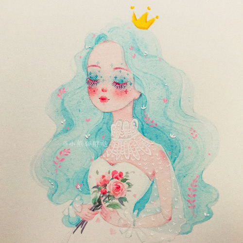 小熊猫胖哒水彩插画少女插画人物水彩步骤图