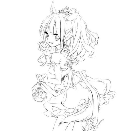 白描线稿超美动漫美女赞赞赞