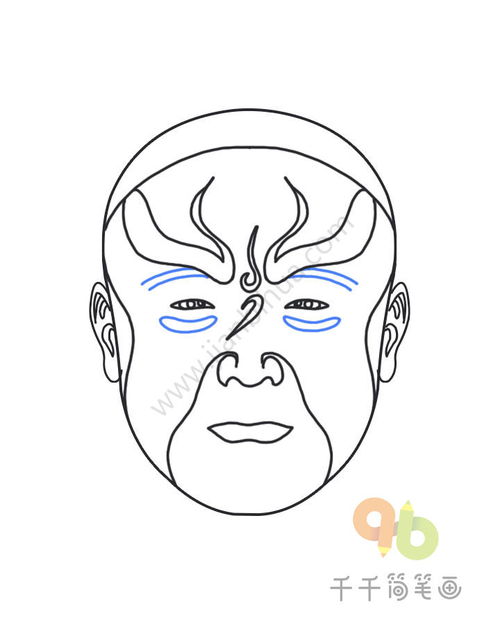 关羽脸谱简笔画