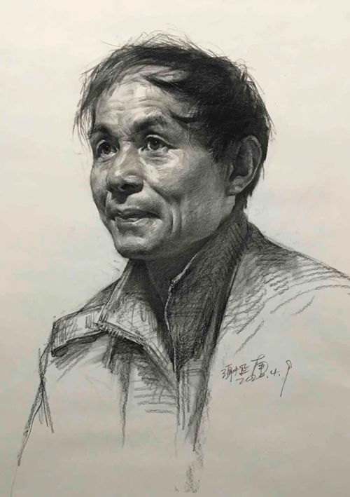 严谨的造型,强烈的画味谢延南素描头像欣赏