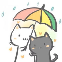 卡通情侣头像猫头像图片