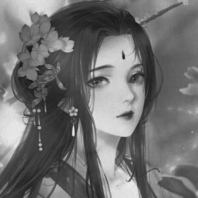 白色简约卡通头像女生动漫头像