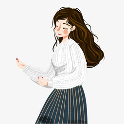 冬季手绘可爱美女插画图片素材其他格式下载动漫人物大全