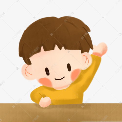 上课举手回答问题的小孩卡通手绘免费下载素材图片免费下载千库网